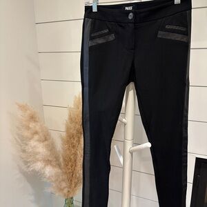 Paige Renee Women's Black Pants with leather trim Size 26